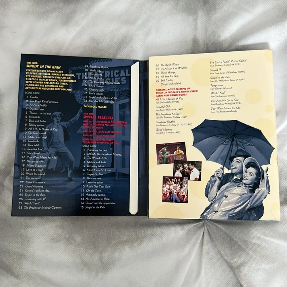 Singin in the rain dvd and cover. DVD #1 is missing. #2 is present. Good cond